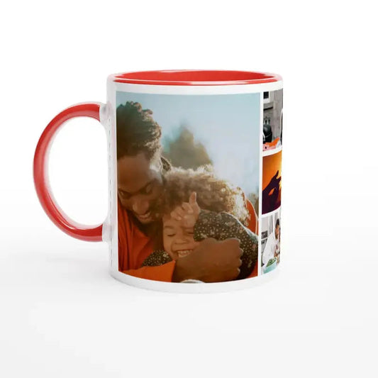 "11oz Coloured Mug with 5-Image Photo Collage - Perfect Keepsake"-1