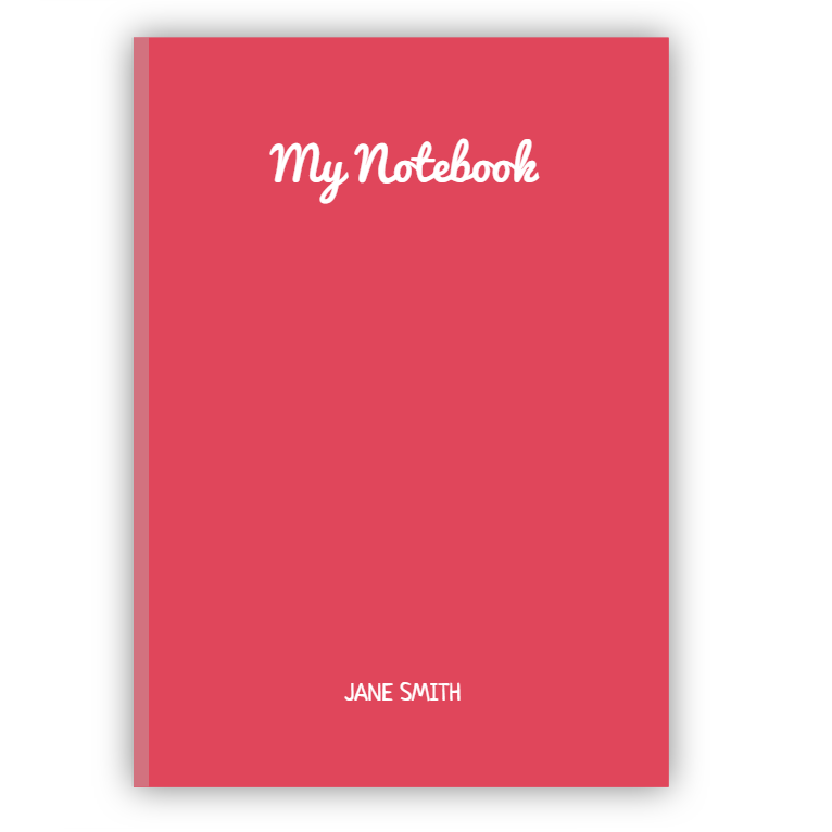 A5 Plain Hardcover Personalised Notebook (Choice of 11 Colours)