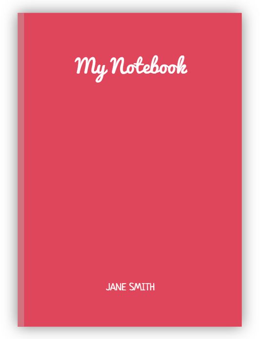 A5 Plain Hardcover Personalised Notebook (Choice of 11 Colours)