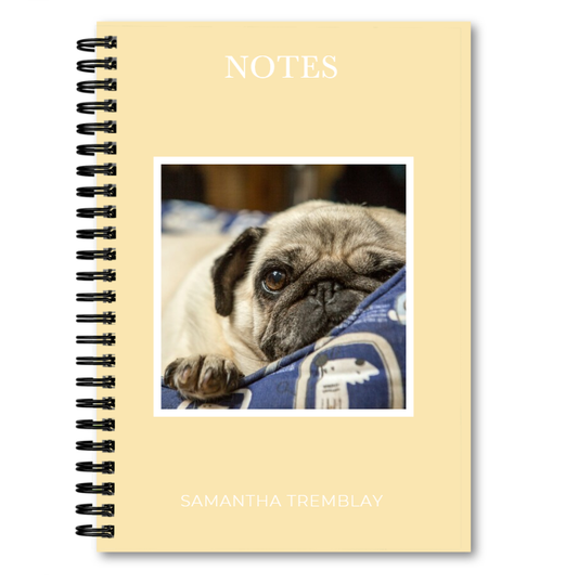 A5 or A4 Spiral Bound Notebook with Soft Photo Cover  (Choice of 11 Colours)