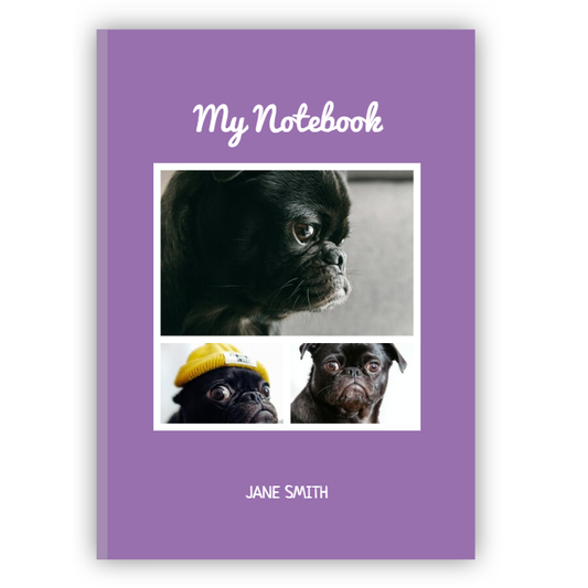 A5 Hardcover Notebook with Chic Photo Collage Design (Choice of 11 Colours)